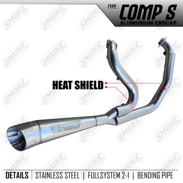 Smoke Muffler Comp S Almu Exhaust System For Harley Davidson