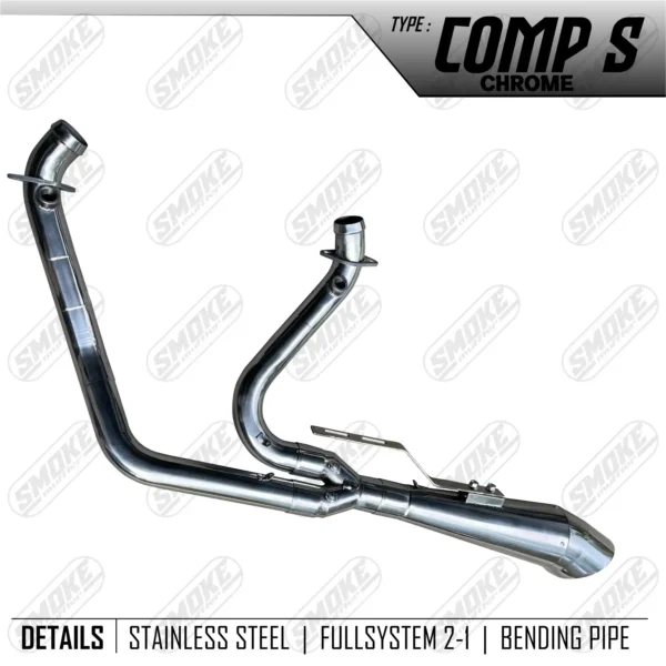 Smoke Muffler Comp s Chrome Exhaust System For harley Davidson