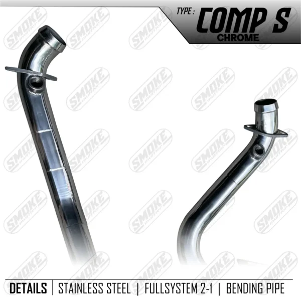 Smoke Muffler Comp s Chrome Exhaust System For harley Davidson