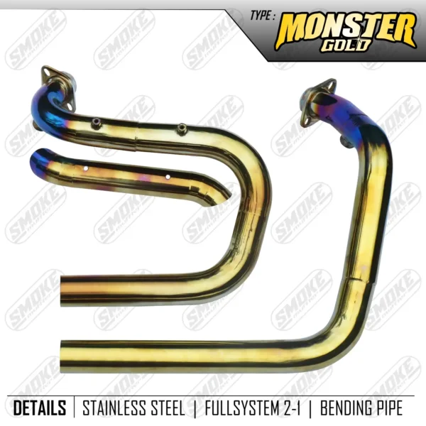 Smoke Muffler Monster Gold Exhaust System Fit For harley Davidson Sportster