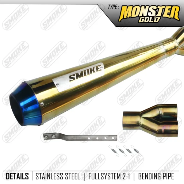 Smoke Muffler Monster Gold Exhaust System Fit For harley Davidson Sportster