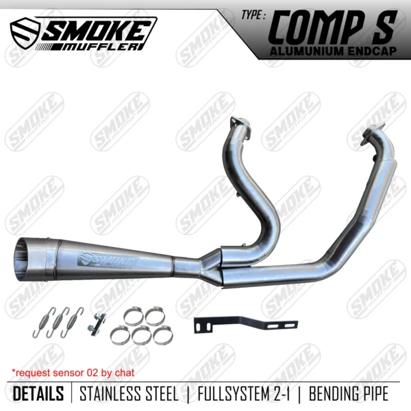 Smoke Muffler Comp S Almu Exhaust System For Harley Davidson